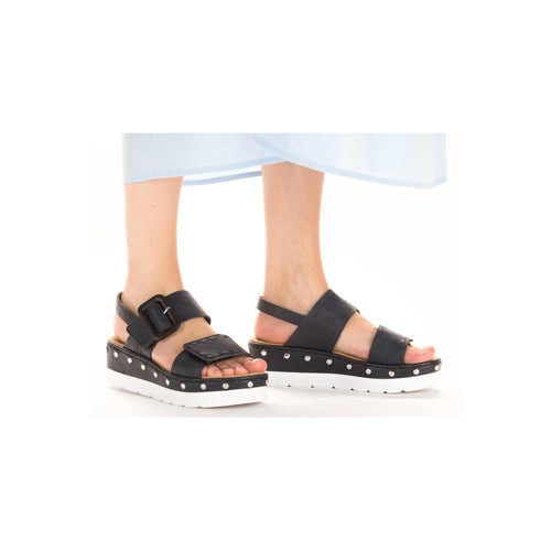 Rieker Wedge Sandals - V3951-14 - Navy