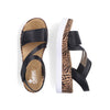 Rieker Wedge Sandals - V3964-01 - Black