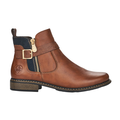 Rieker Ladies Ankle Boots - Z4959 - Brown