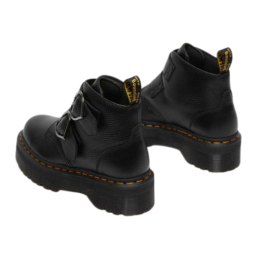 Dr. Martens Cross Strap Platform Boots - Devonheart - Black