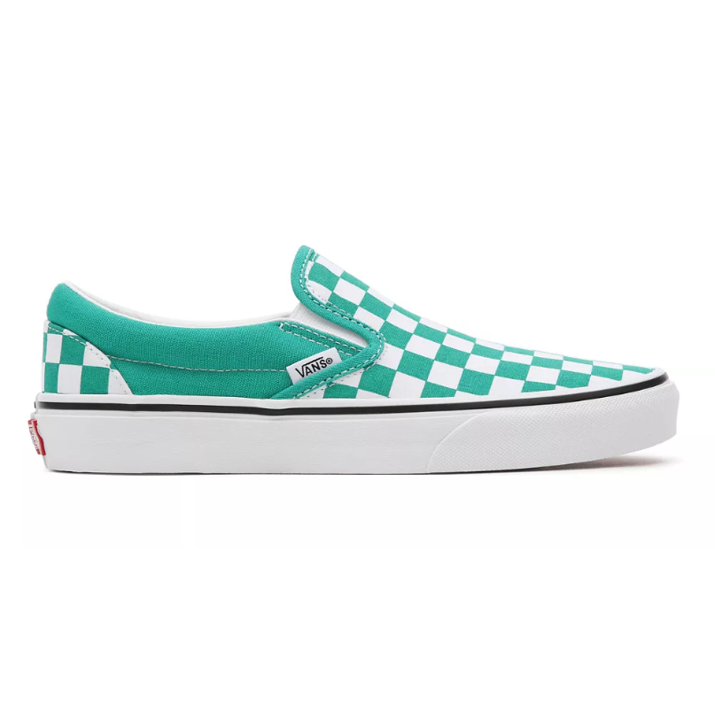 Vans Classic Skate Shoes- Green/White Checker-Board