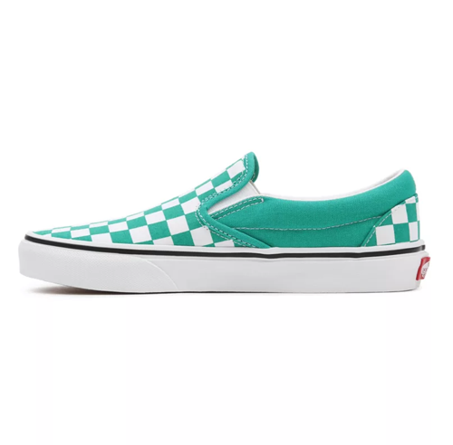 Vans Classic Skate Shoes- Green/White Checker-Board